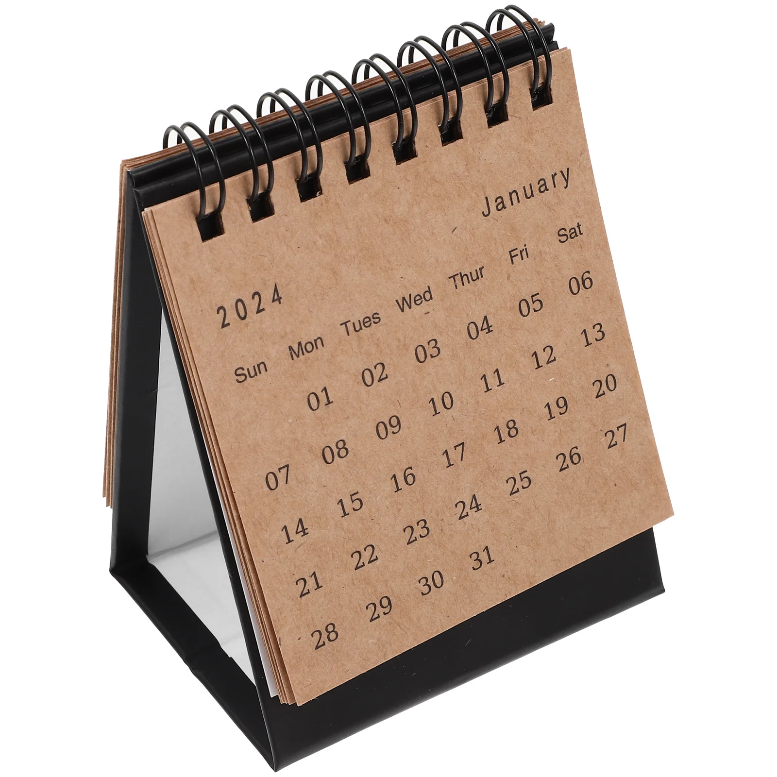 Mini Tabletop Calendar 2024 Small Desk Flip Calendar Desktop Organizer Standing Note Holder Office Home Calendars