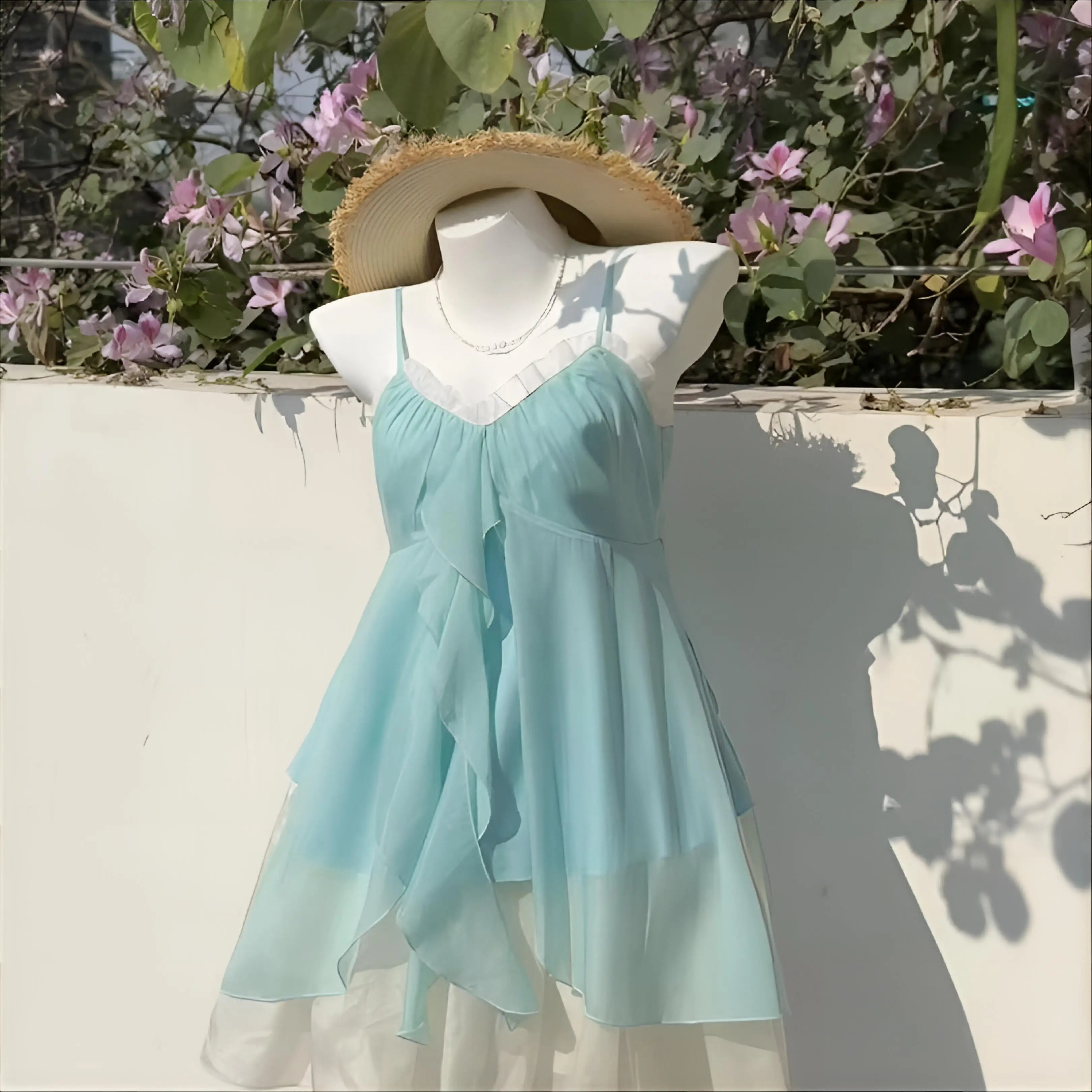 

Cover Up Girls Women African Fringed Crane Falbala Sunshade Oversized Jacquard Crochet Slim Fit Attractive Turquoise Seashells