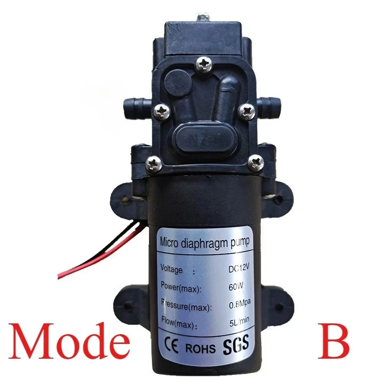 Intelligent Diaphragm Voltage Boost Return Diaphragm Pump Water Transportation DC12V 60W 5L/Min 0.8MPA Spray Pressure Water Pump