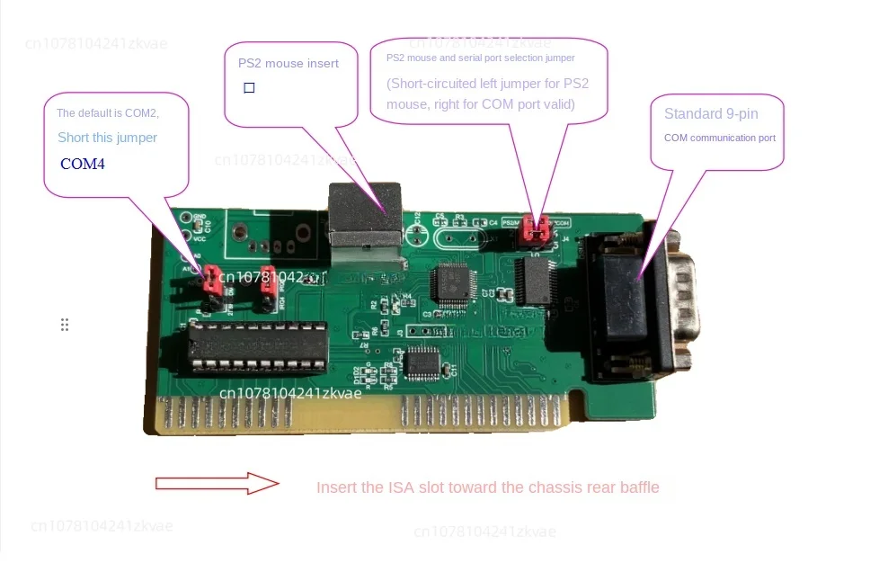 Bus Expansion Card Serial Port Expansion Card PS2 Mouse Interface Optical Mouse DOS Interface 8-bit Bus