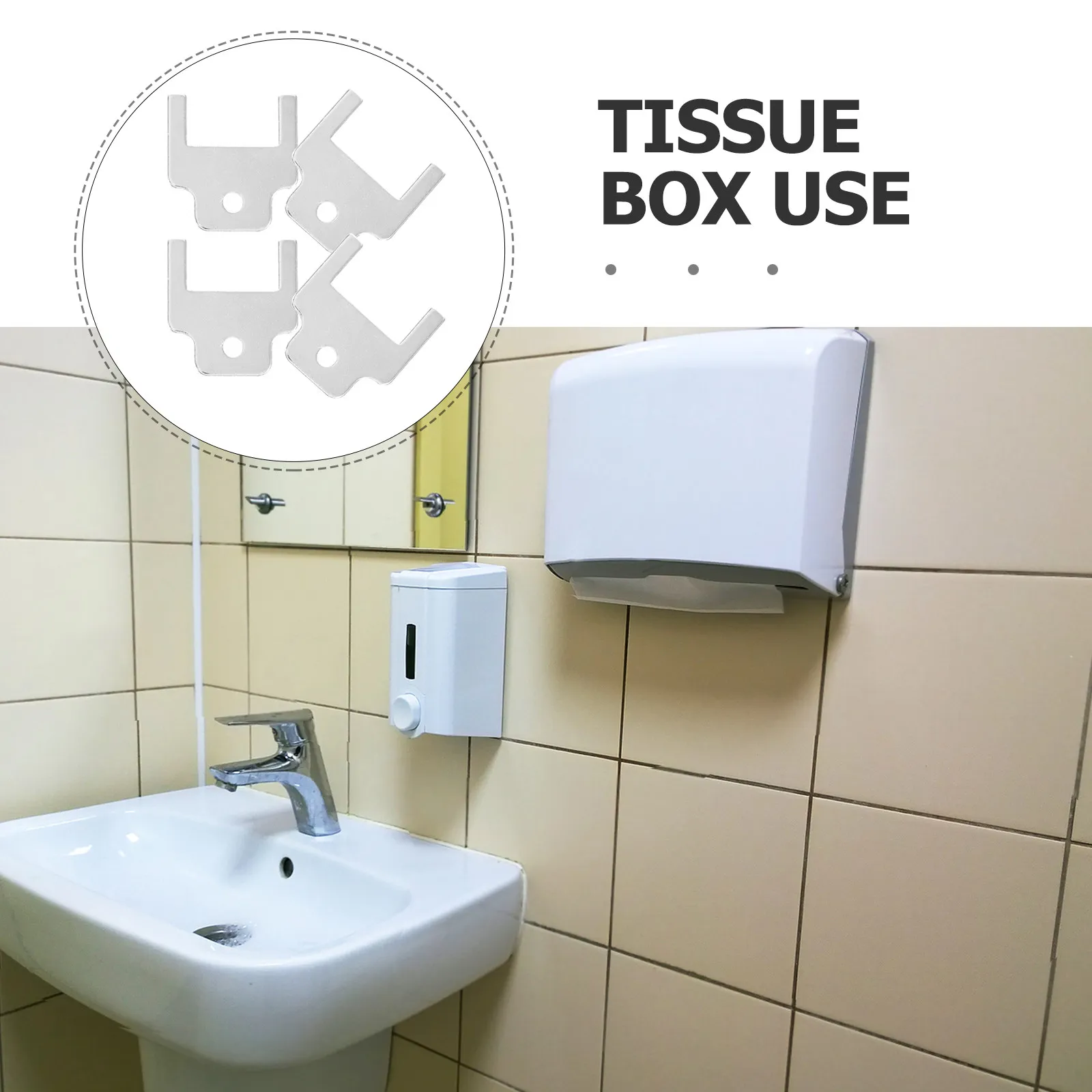 4Pcs Toilet Paper Dispenser Key Heavy Duty Iron Lock Key for Public Restrooms Schools Subways Stations Commercial Tissue Box