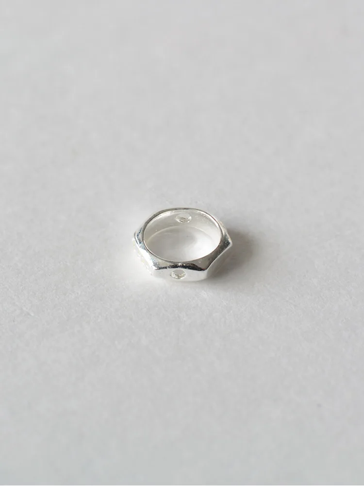 Solid 925 Sterling Silver Round Bead Frame, Spacer Loose Frames With Hole Jewelry DIY Components Accessories