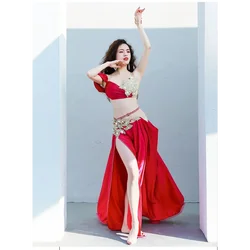 New Belly Dance Performance Set Light Luxury Oriental Dance Team Performance Competition Set Women's Belly Dance Set