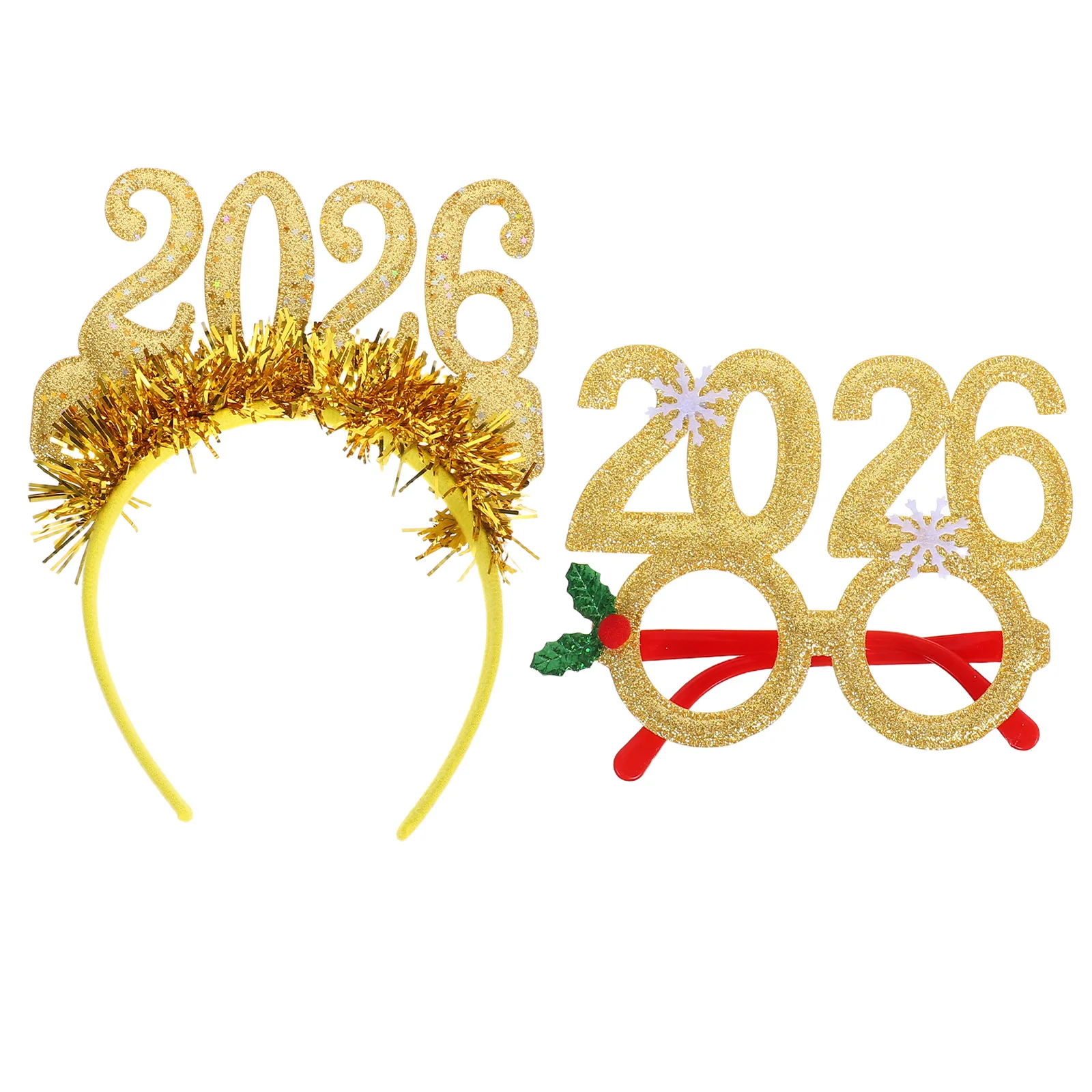 

1 Set 2026 Glitter Headband New Year Eve Party Accessory Countdown Celebration Holiday Decorative Hair Hoop Reusable Festive
