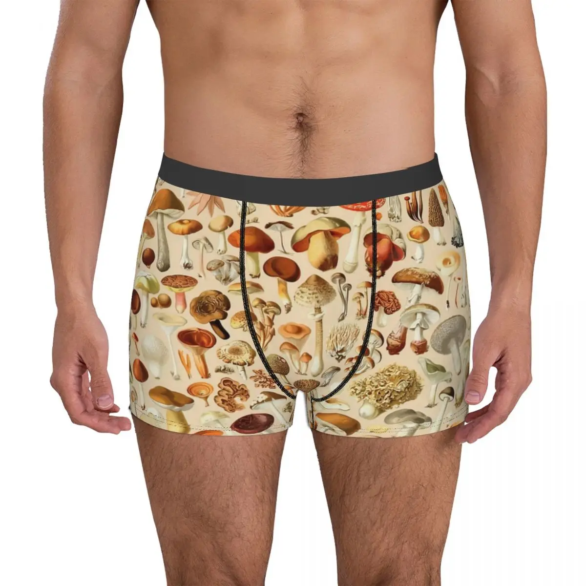 

Vintage Mushroom Designs Men's Boxer Briefs Shorts Men Underpants Cartoon Anime Funny Men's Panties Soft Underwear For Men