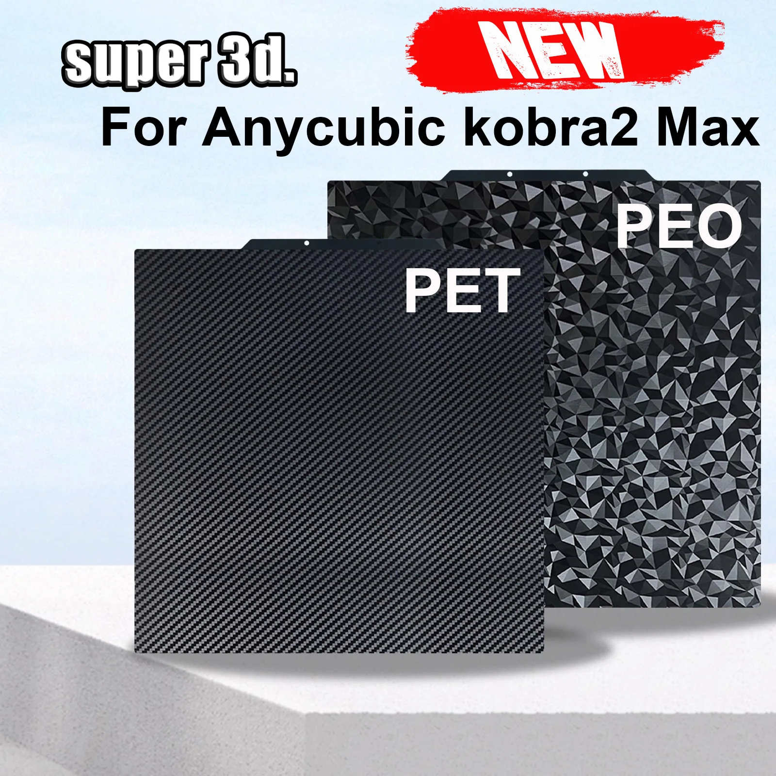 Imagem -03 - Nova Folha Lisa Peo 430x430 para Anycubic Kobra Max Pet Peo sem Placa de Construção Magnética Mola Aço Impressora 3d Cama Aquecida