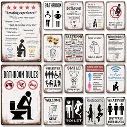 Funny Toilet Vintage Metal Poster regole del bagno Retro Tin Sign bagno Toilet Wall Art decorazione targa per la decorazione domestica moderna