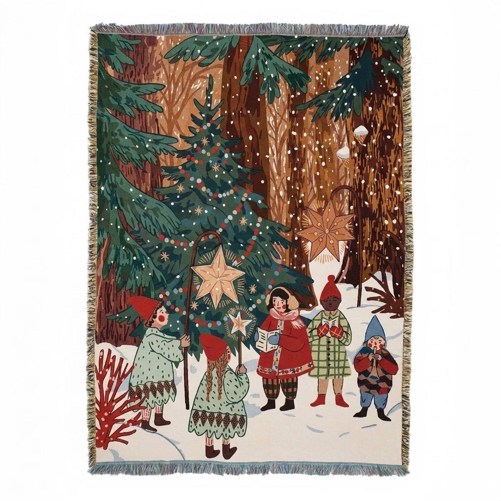 Christmas Tree & Star Throw Blanket Soft Bed Quilt Xmas Decor New Year's Gift Home Decor Blanket
