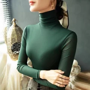 Áo sơ mi dài tay của mục tiêu cao của phụ nữ, áo dài, áo phông gợi cảm, trắng, cà phê, tím, S-4XL 10 Áo sơ mi phụ nữ Roxa bán hàng chính - №6