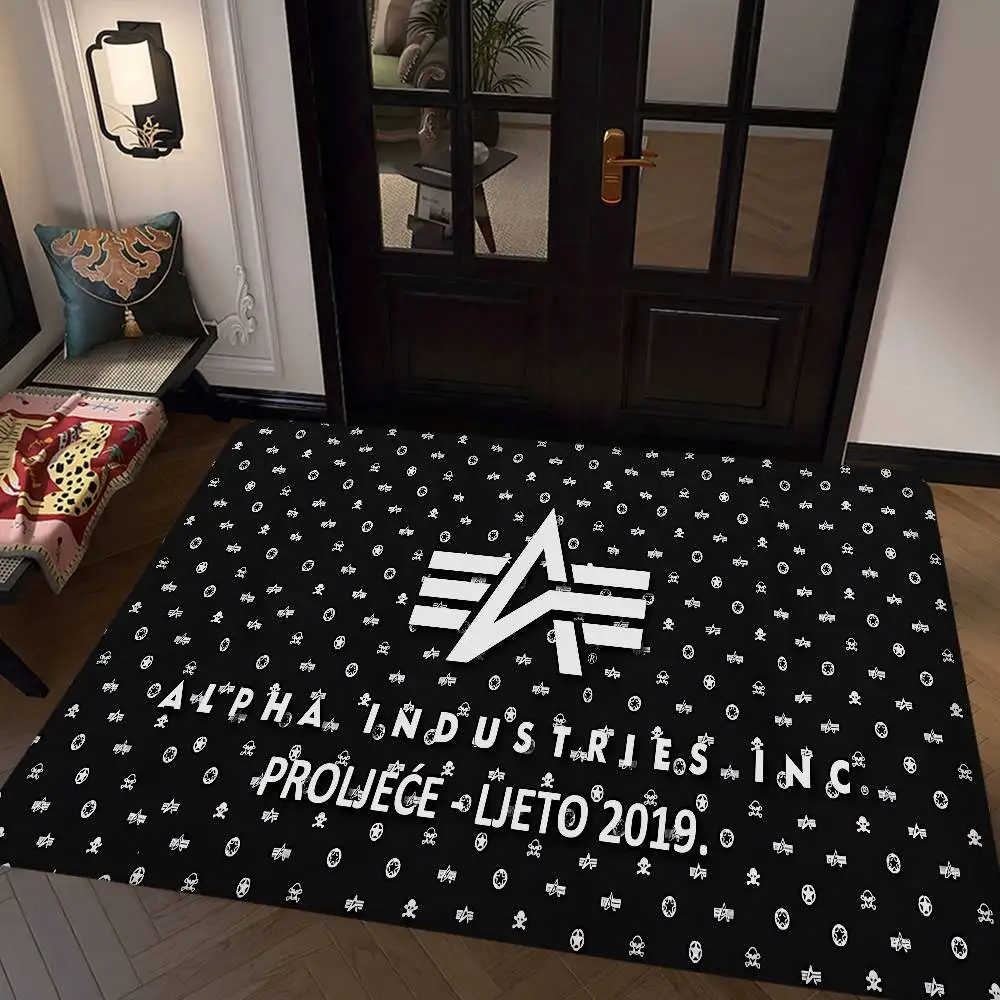 A-Alpha La I-Industries logo Bathroom Mat Anti-slip Absorb Water Long Strip Cushion Bedroon Mat Welcome Doormat