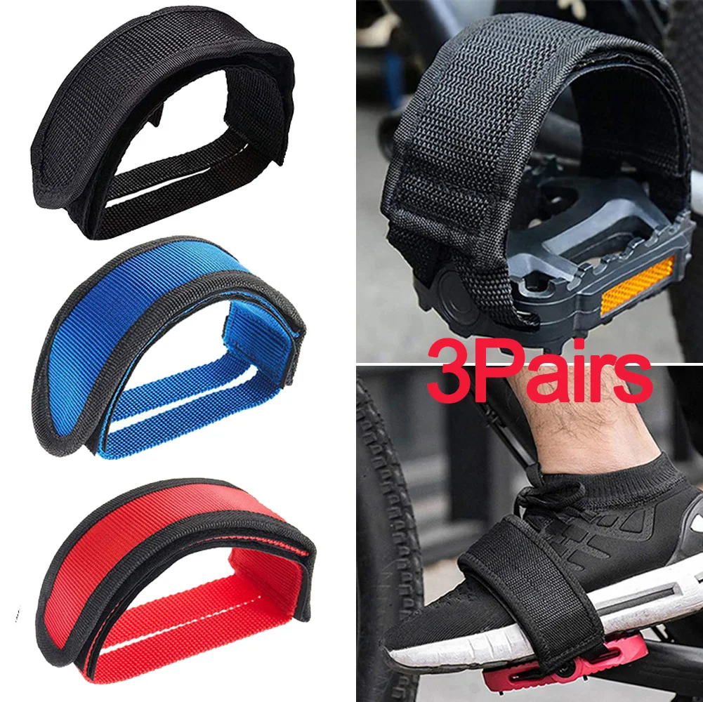 3Pairs Bicycle Pedal Straps Toe Clip Strap Belt Adhesivel Bike Pedal Tape Fixed Gear Cycling Fixie Cover For Fixed Gear Outdoor