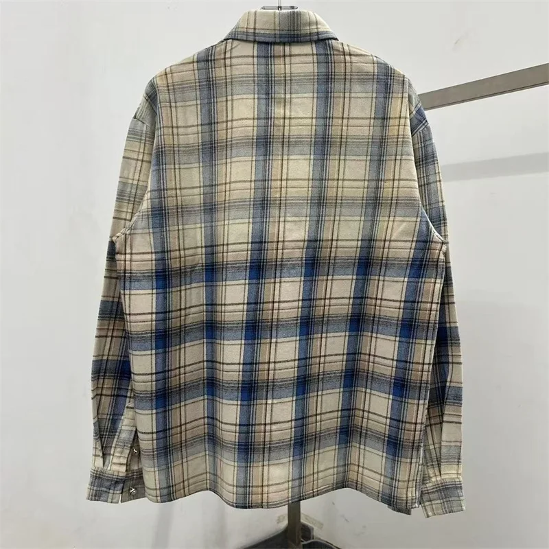 صور حقيقية VALLEY قمصان رجالي منقوشة مثقاب ساخن من القطن الخالص قمصان أمريكية عتيقة كبيرة الحجم يتم شحنها يوم واحد