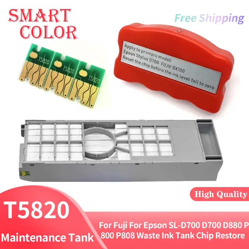 T5820 Maintenance Tank Chip Resetter For Fuji DX100 For Epson SureLab SL-D700 D700 D880 P800 P808 Waste Ink Tank Chip Restore