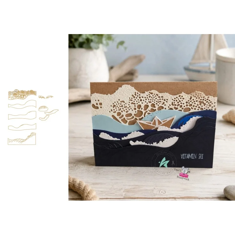 Neues Produkt Vorverkaufsbox Eltern-Kind-Stanzformen und Stempel DIY Scrapbook-Album Dekoration Geprägtes Papierkarten-Set