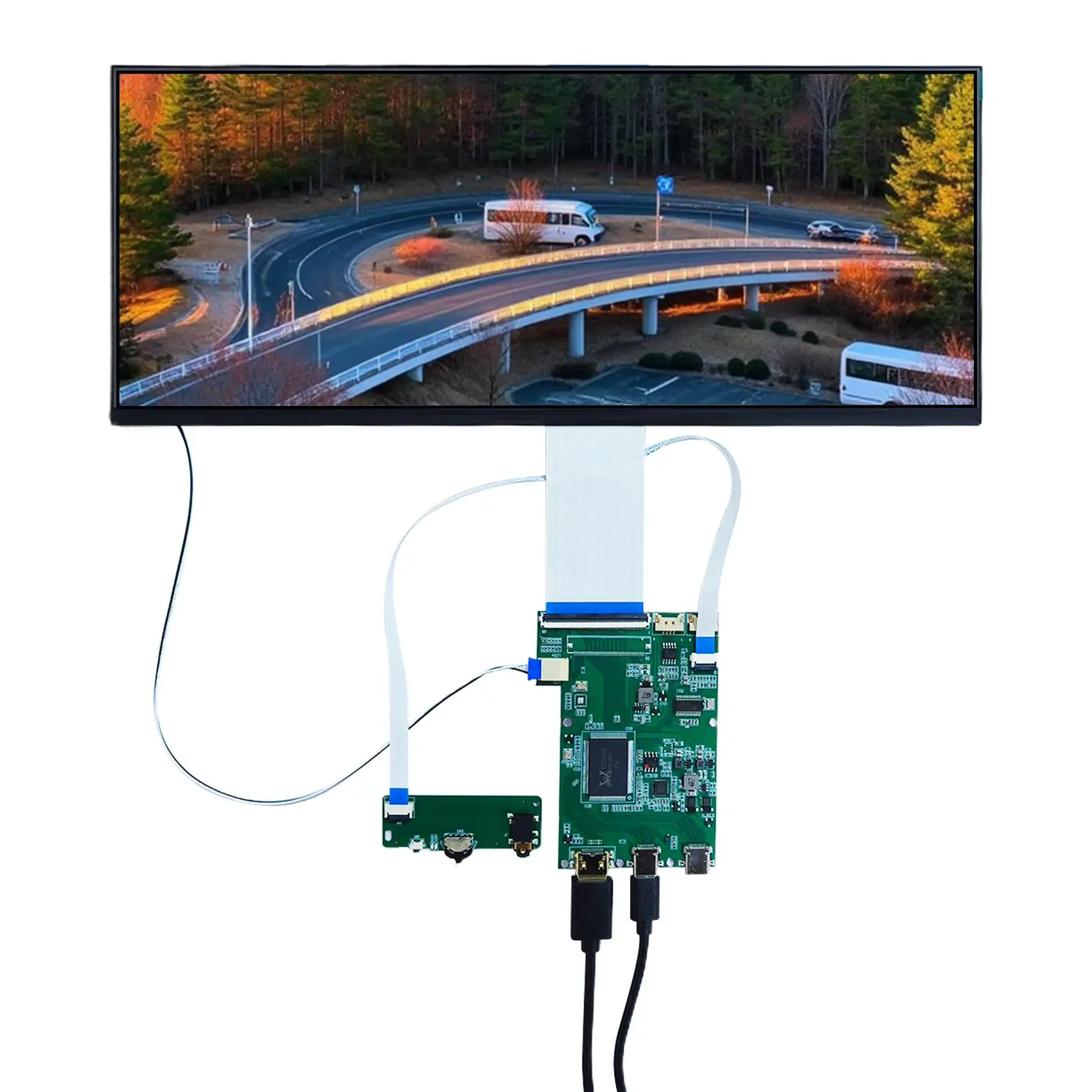 

USB-C Type C LCD Controller Board With 12.3 inch 2400X900 2K IPS LCD Screen