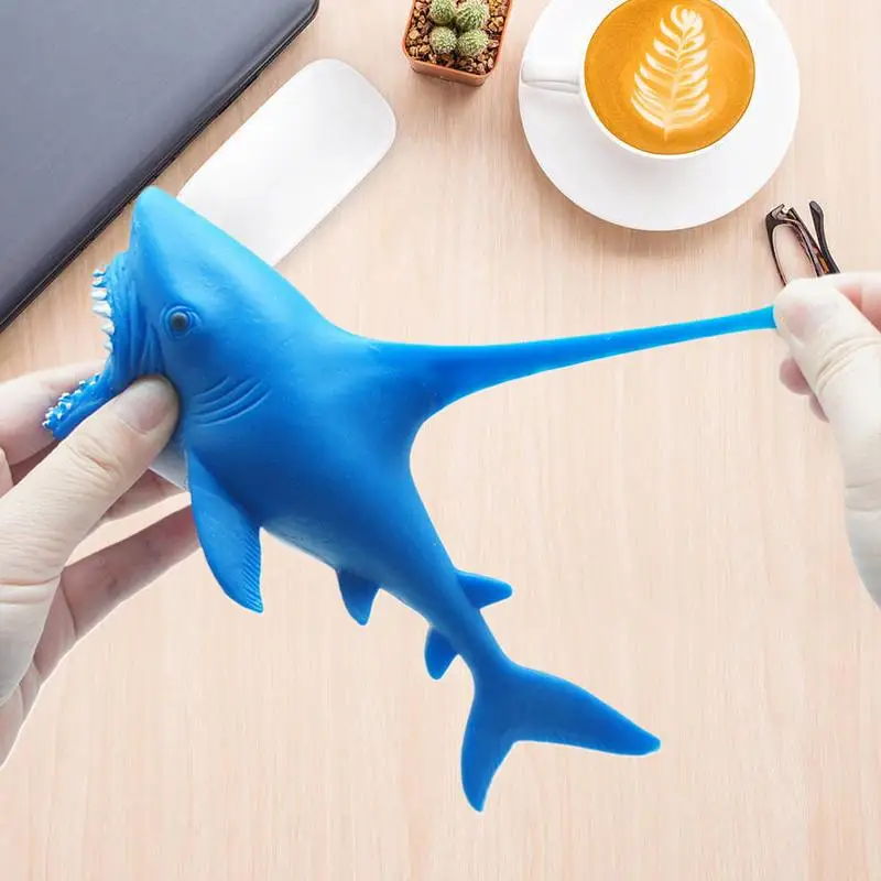 Shark Stress Ball Soft Stretchy Toy Shark Stress Relief Squeeze Toy Slow Rebound Fidget Toy Funny Sea Animal Sensory Toy For