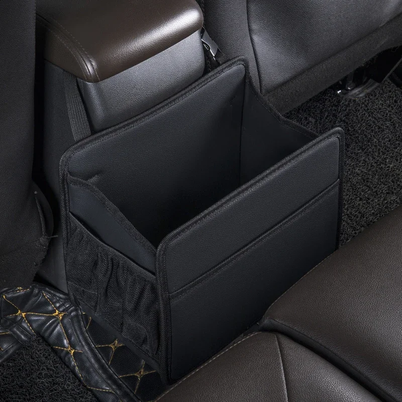 Multifunctional Car Snack Basket, Foldable Rear Rack Bag for Seat Back and Armrest Box Organization