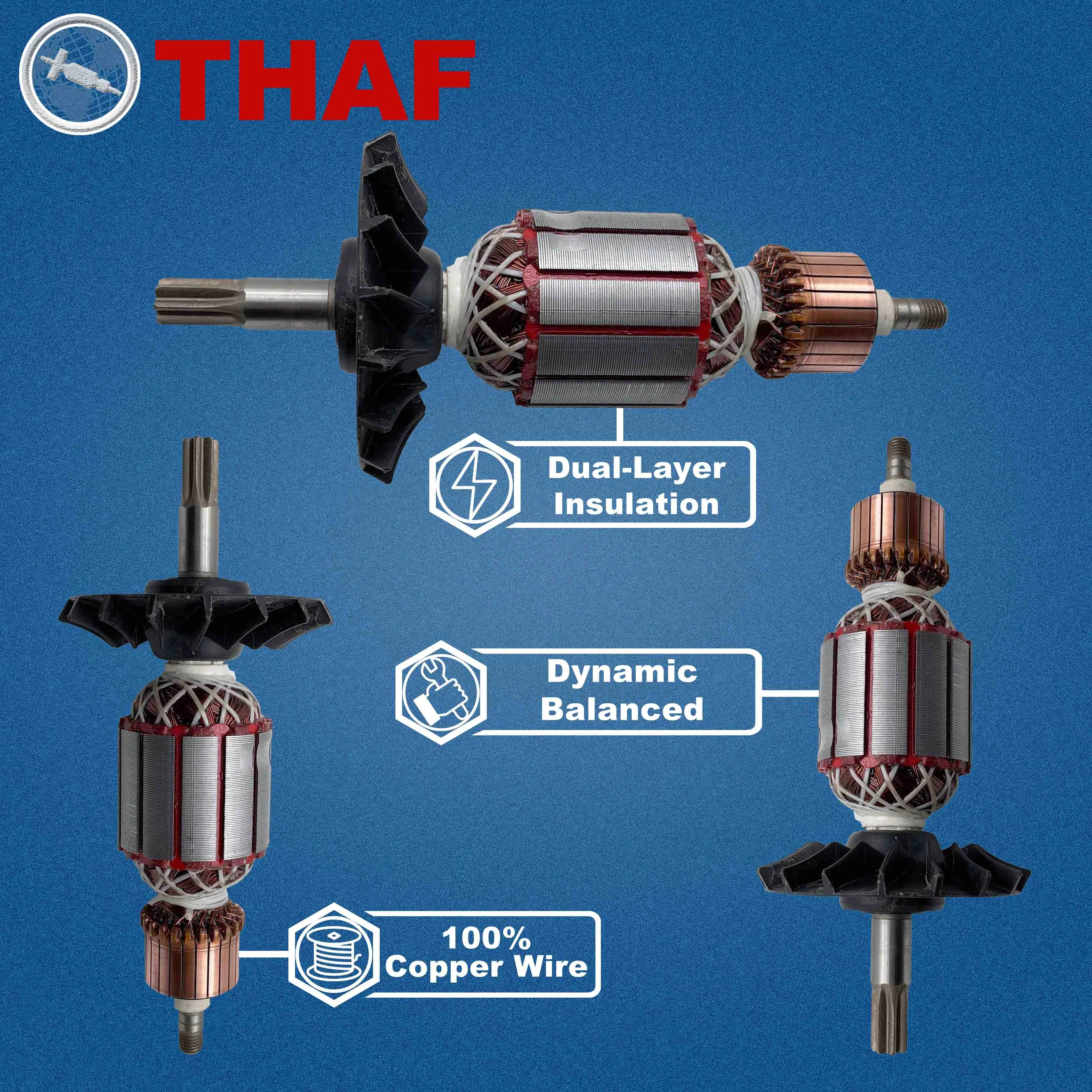 AC 220V 240V GBH38 GSH4 GSH5CE Armature Rotor For BOSCH Hammer Drill Spare Parts Rotary Hammer Breaker GSH 4 GSH 5 CE