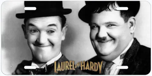 Laurel & Hardy Novelty Car License Plate Aluminum