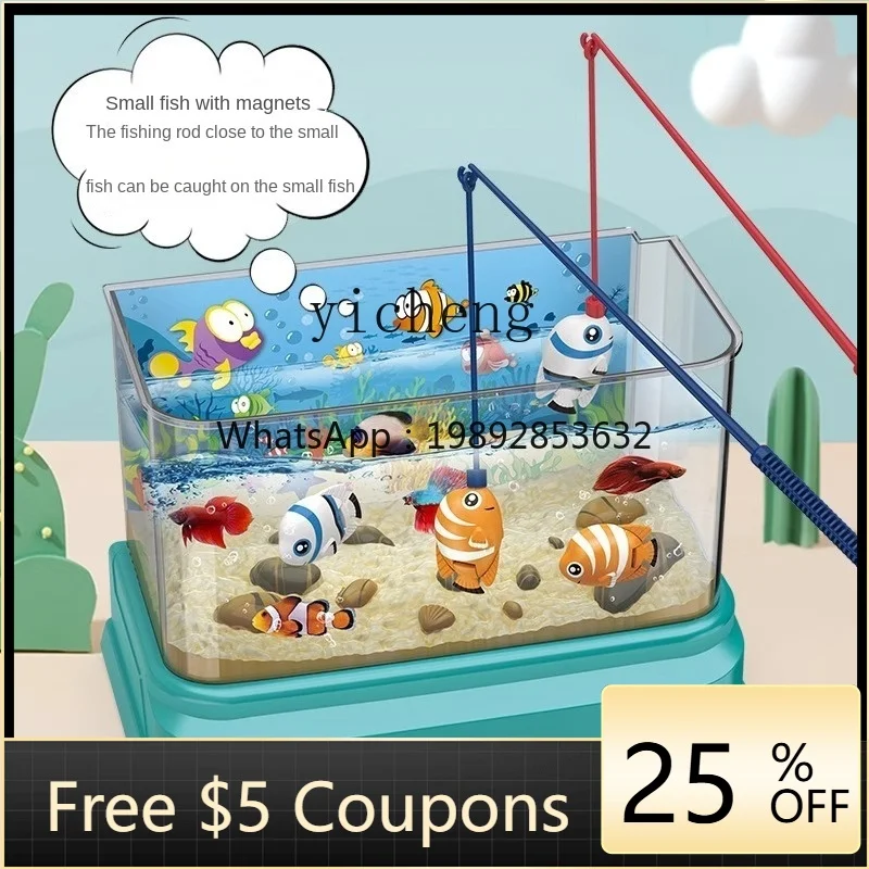 Magnetyczna zabawka wędkarska dla dzieci, prezent urodzinowy dla niemowląt, elektryczny akwarium, symulacja akwarium, puzzle