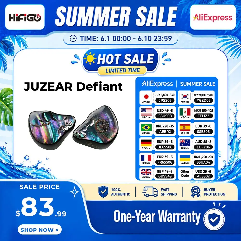 JUZEAR x Z Reviews Defiant 1DD+3BA Hybrid In-ear Earphones 3-Way
