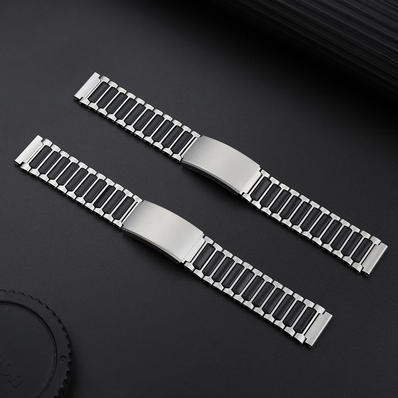 For Caiso AE-1200 W-218H SW--300H/400H/500H AQ-S810 Watchband Convex Interface 18mm Waterproof Bracelet Steel to Black Rubber