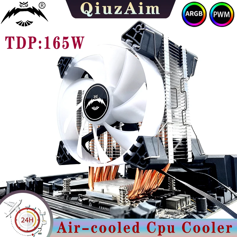 

Процессор 4 контакта/ШИМ, совместимый с LGA2011 2066 x79 x99 1200 115x 1700 18xx i5 i7 Кулер для ПК 4/6 Тепловая трубка Вентилятор 120 мм Цветная лампа