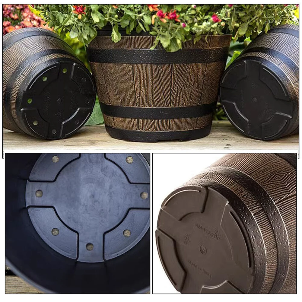 

Resin Garden Whiskey Bucket Flowerpot for Succulents and Indoor Decor Lightweight Planting Pot for Various Small Plants