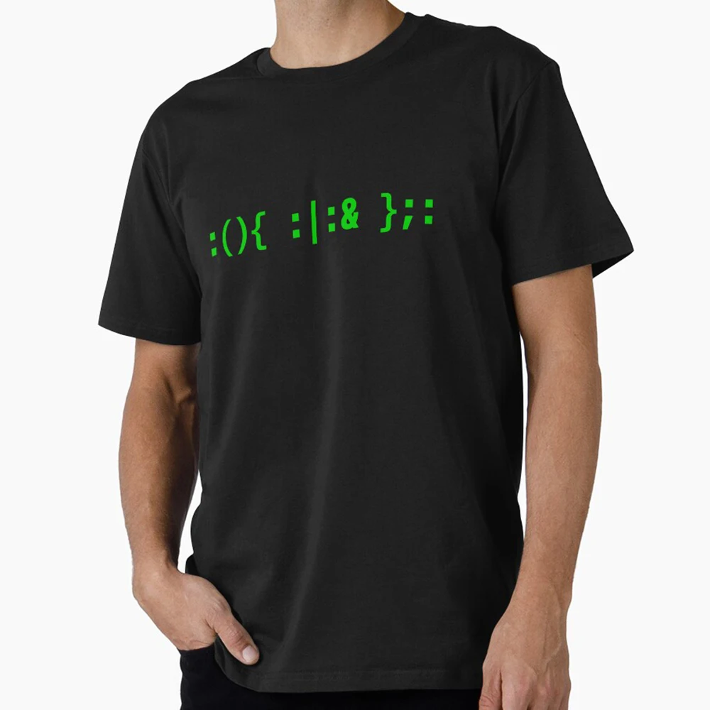 

Bash Fork B0mb Command Line Funny Gift t shirt for Programmer 100% cotton O-Neck Short Sleeve Graphic clothes All size tee S-6XL