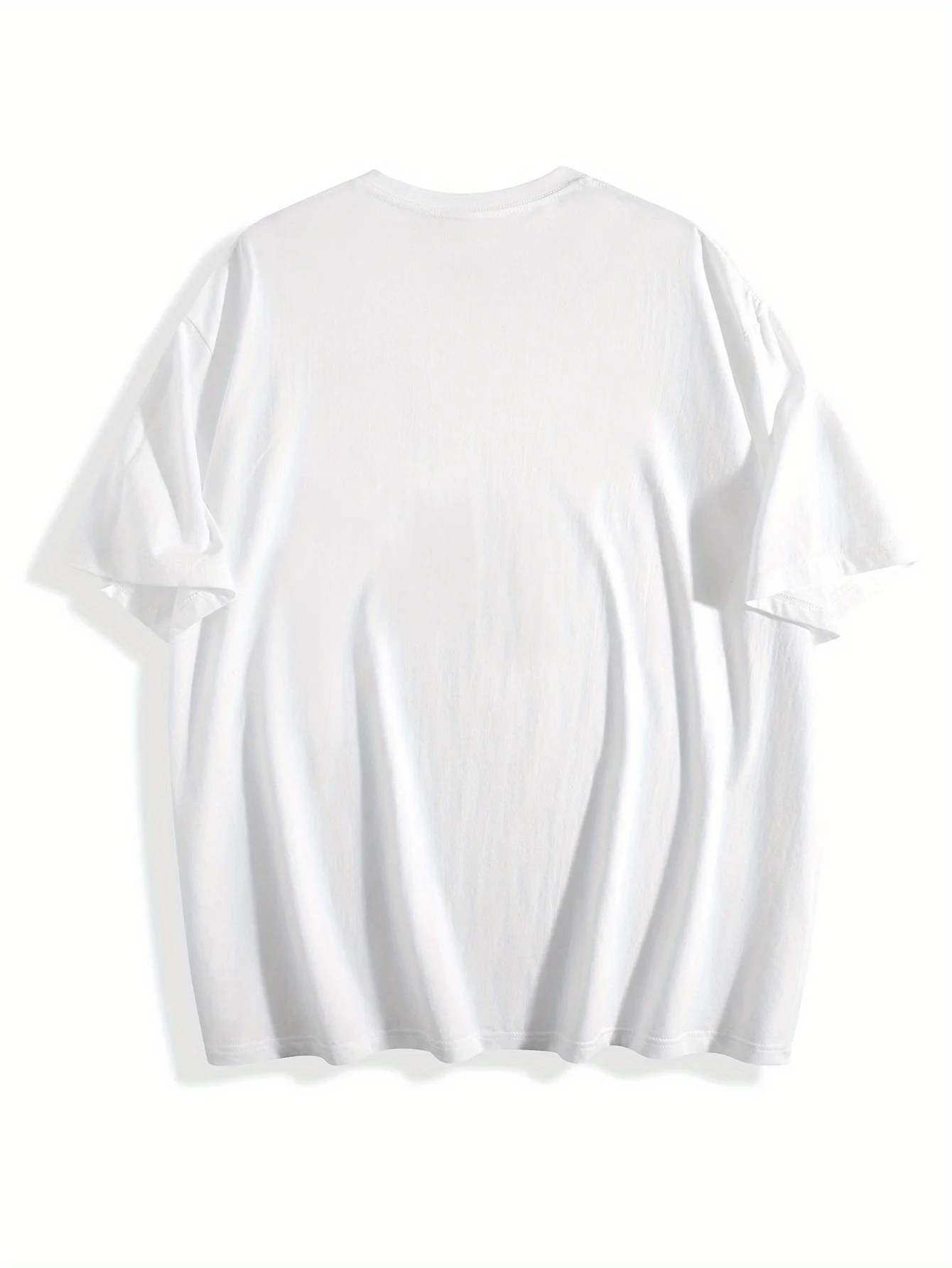 Camiseta branca casual de algodão puro com gráfico de coroa e elefante respirável e confortável
