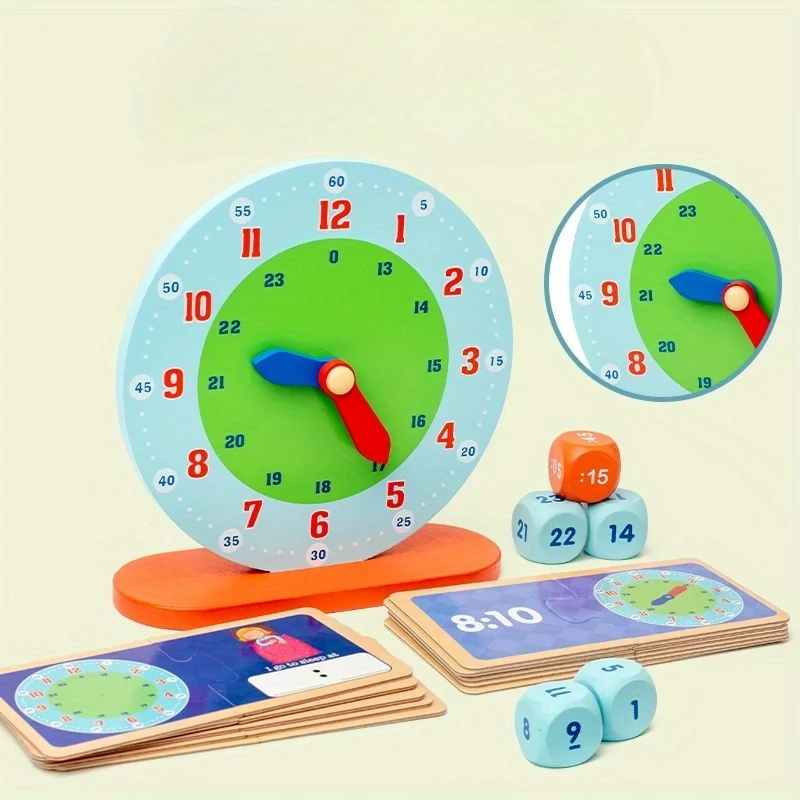 لعبة تعلم ساعة مونتيسوري للأطفال الصغار - أداة تعليمية لمرحلة ما قبل المدرسة لتعليم الوقت وتطوير الذكاء والألعاب والهدايا