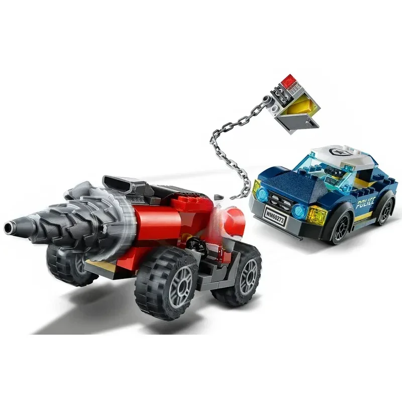 

City Series Elite Police Chase Drill Bit car Building Block Model Drilling Machine Assembly Toy Children's Gift Puzzle