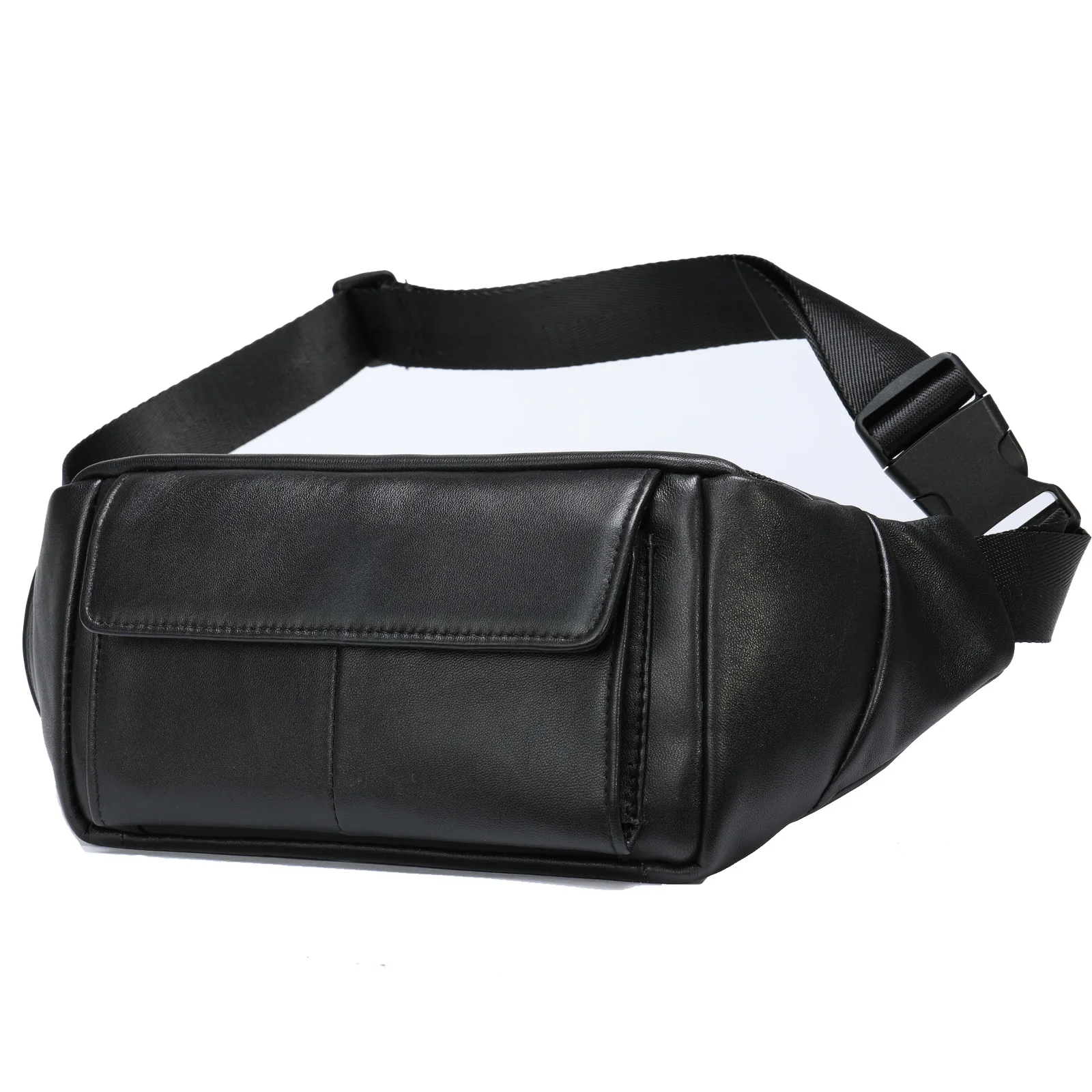 Men's Leather Waist Bag of Men Genuine Leather Belt Pouch Men Male Fanny Pack Summer Outdoor Phone Bag Black Brown Waist Packs