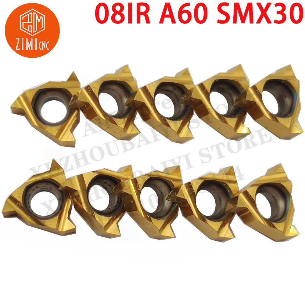 08IR A60 SMX30 스레드 터닝 도구 CNC 도구 터닝 인서트 기계적 절단 스레드 금속 선반 기계 도구 초경 인서트