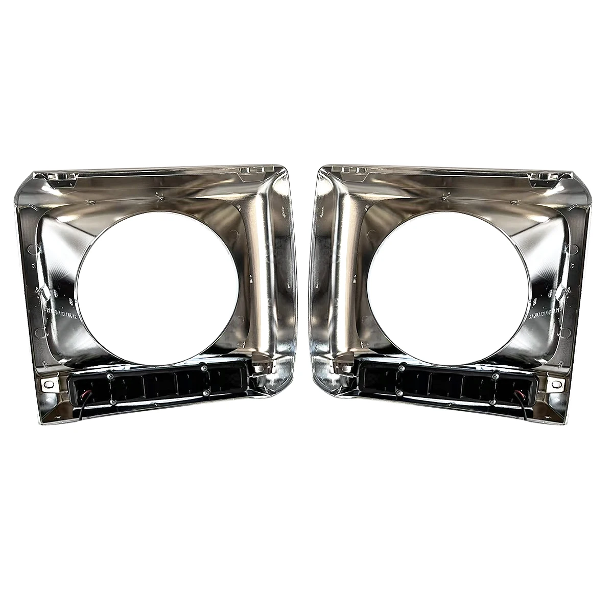 Headlight Trim Bezel With LED Fits Mercedes-Benz G Class W463 G550 G500 G63 1990 1991 1992 1993 1994 1995-2018 Chrome Black