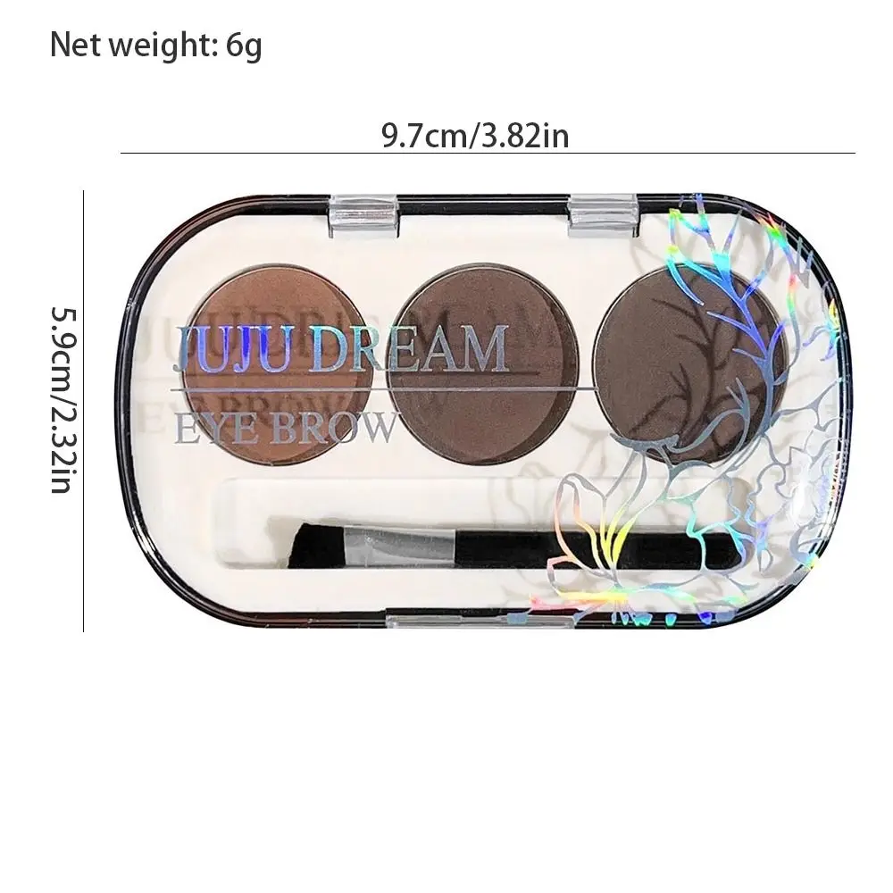 Met Wenkbrauwborstel 3-kleuren Wenkbrauwpoederpalet Langdurig Natuurlijk Mat Wenkbrauwpoeder Transpiratie Wenkbrauwmake-up Cosmetica