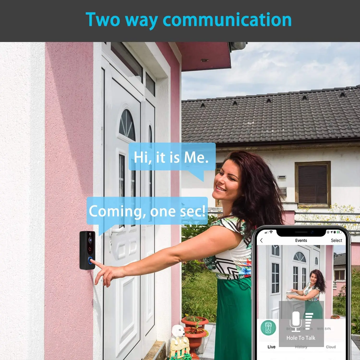 Doorbell Camera Wireless, Bextgoo 1080P FHD Resolution Video doorbell Camera 2Way AudioWireless  Cloud (No SD Card)