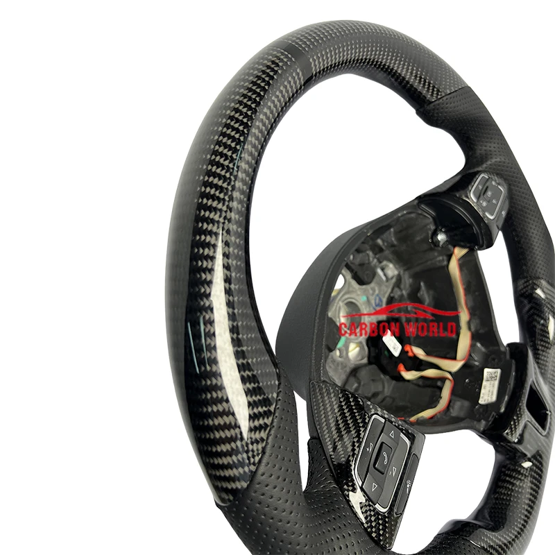 ل Volkswagen Golf MK6 GTI MK7 7.5 Polo GTS GTD GTE R Passat CC R-Line عجلة القيادة من ألياف الكربون