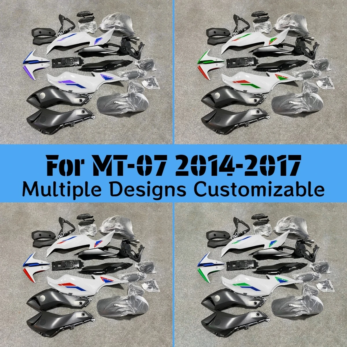 For YAMAHA FZ-07 MT07 2014 2015 2016 2017 Free Custom Fairings MT-07 14 15 16 17 ZXMT Fairing Kit Motorcycle