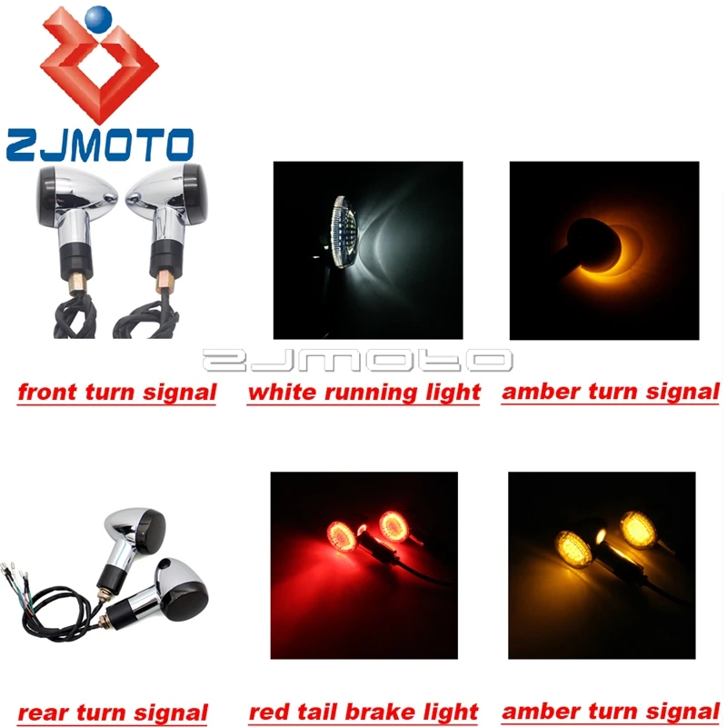 Red Amber White LED Integrated Turn Signal Light Tail Brake DRL Light Bullet Indicator Blinker For Suzuki Boulevard M109R BOSS