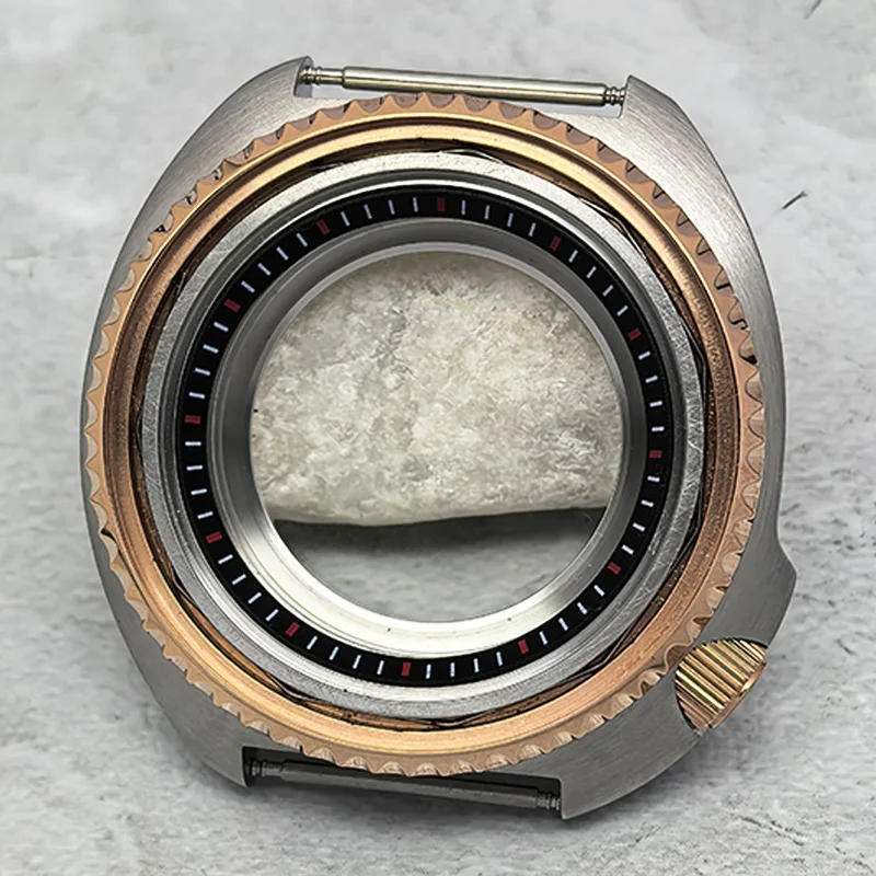 Mod 44MM NH35 Case 6105 6309 Turtle Abalone Case Fits NH36 NH35 4R 7S Movement 28.5MM Dial Modification Sapphire Glass NH35 Case