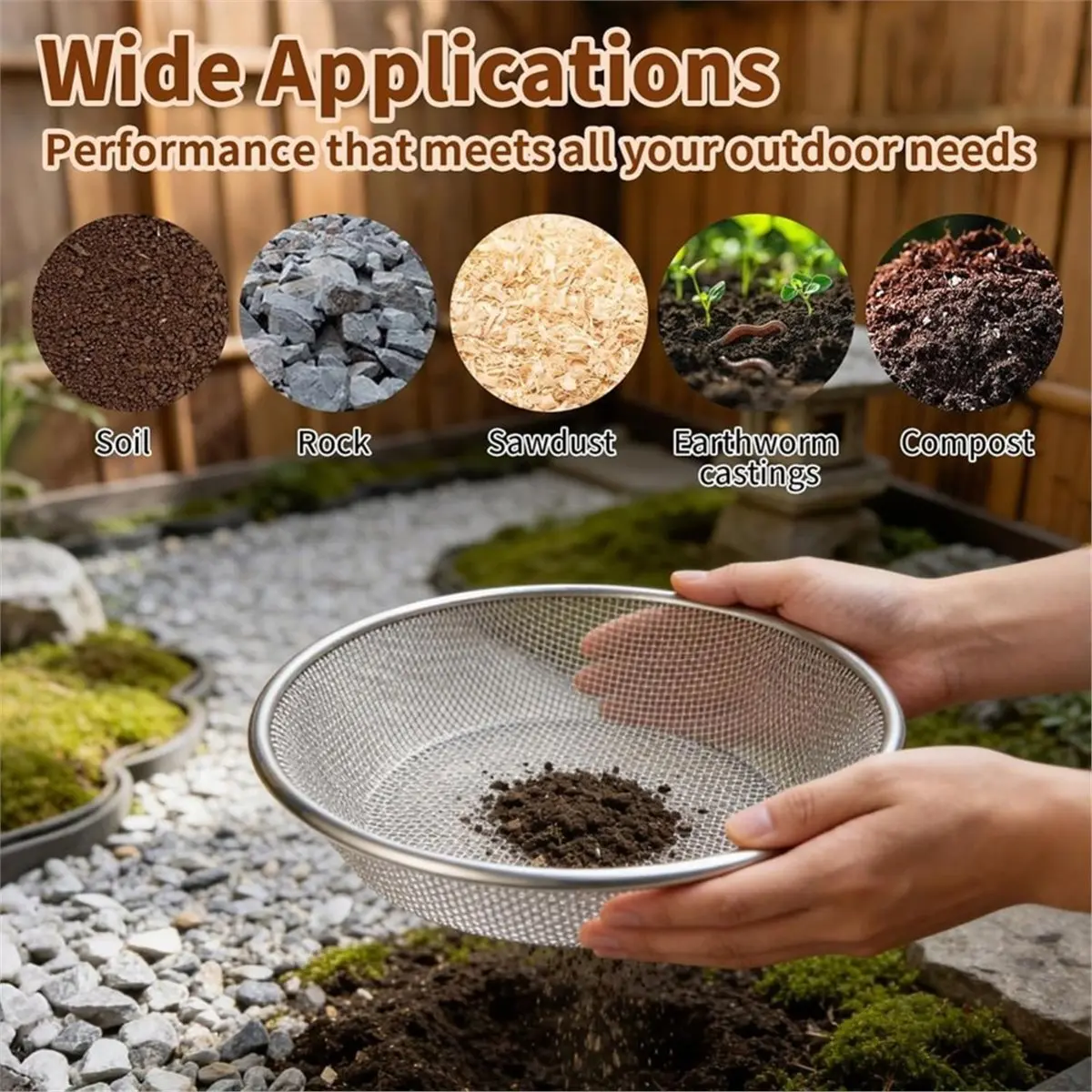 Ground Sieves: 2 Pieces 3 mm, 6 mm Round Garden Sieve, Kompostsieb for Sifting Earth, Compost and Seeds