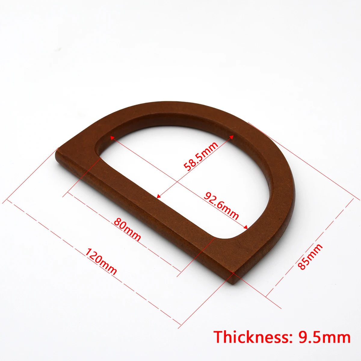 12mm Bag Handle Wooden D ring Handbag Purse Frame Replacement DIY Bag Making Parts Accessories image 3