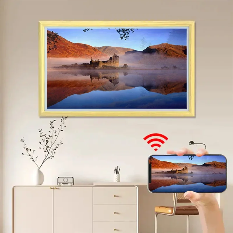 

2024 New Art Frame Wifi Smart Lcd Display Picture Video Playback Digital Photo Frame 4k Black