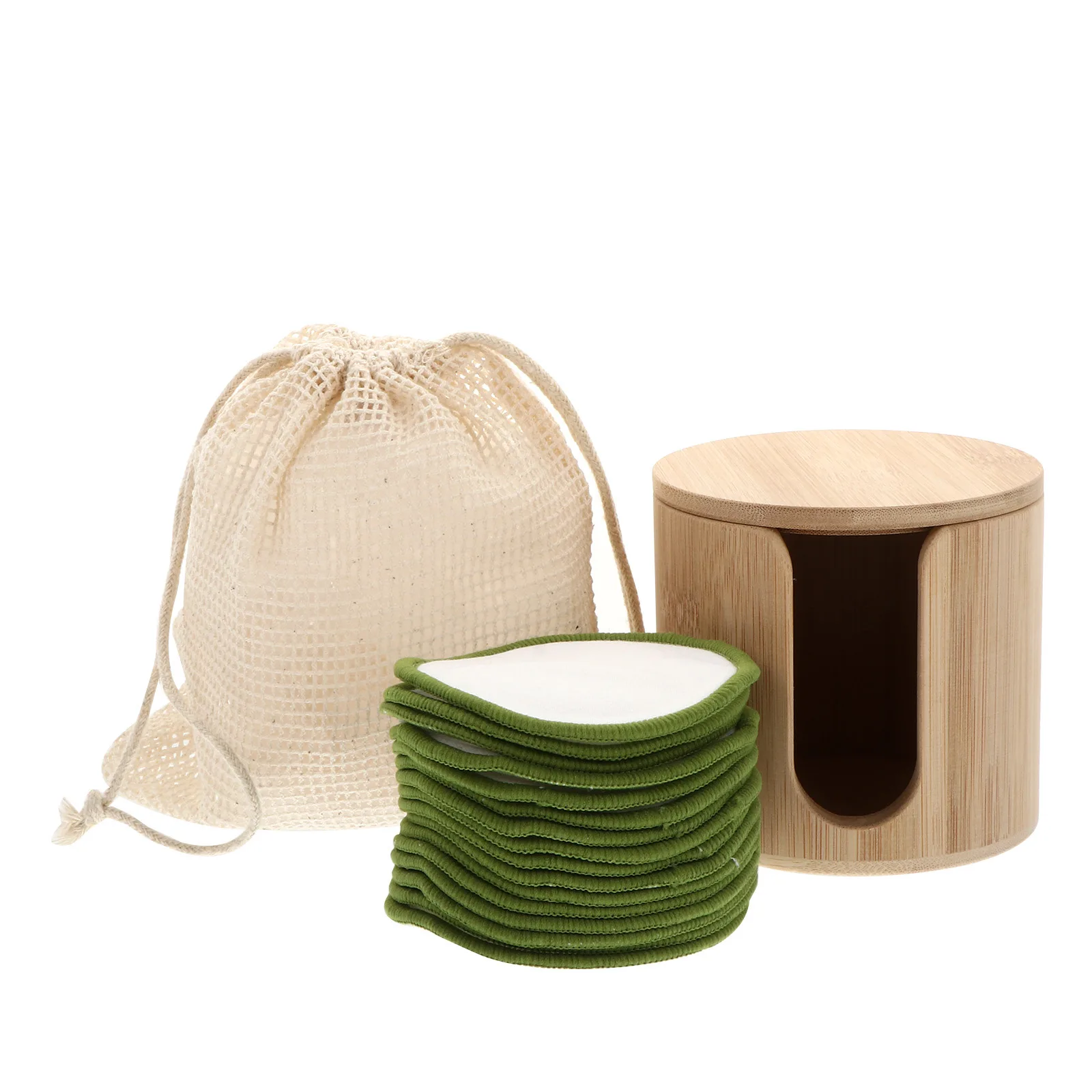 1Set Make-Up Entferner Pads Wiederverwendbare Reinigung Puff Kompakte Make-Up Entfernung Werkzeug Lagerung Tasche für Reisen Heimgebrauch