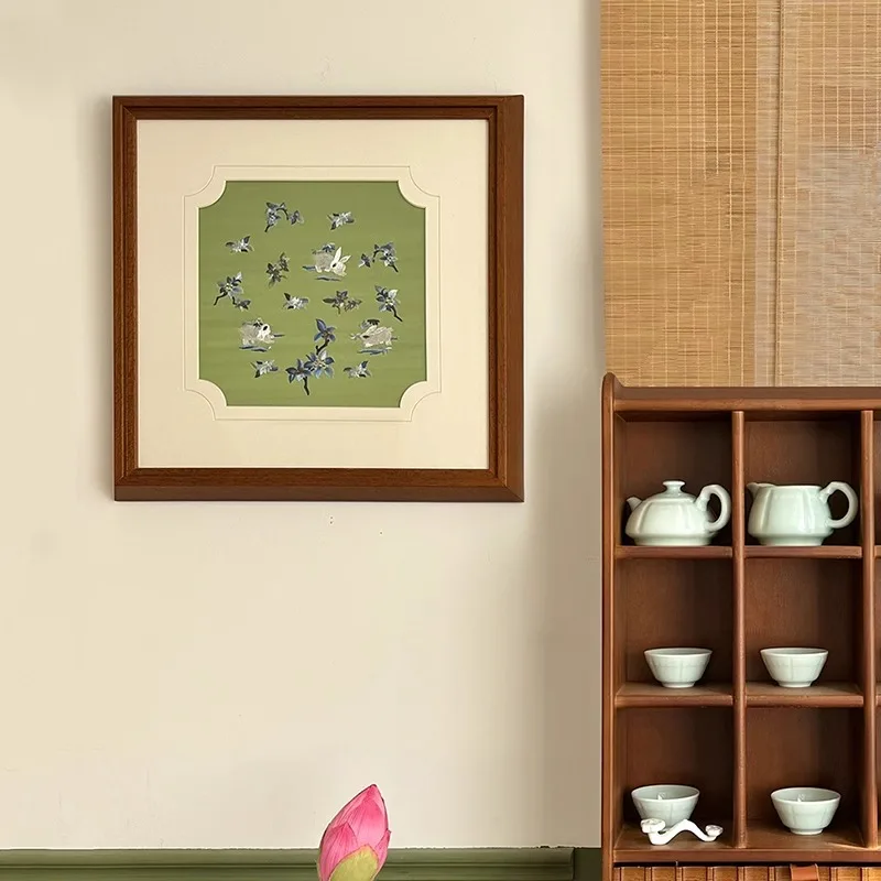 

New Chinese decorative painting Chinese style embroidery art living room study entrance parents room hanging painting