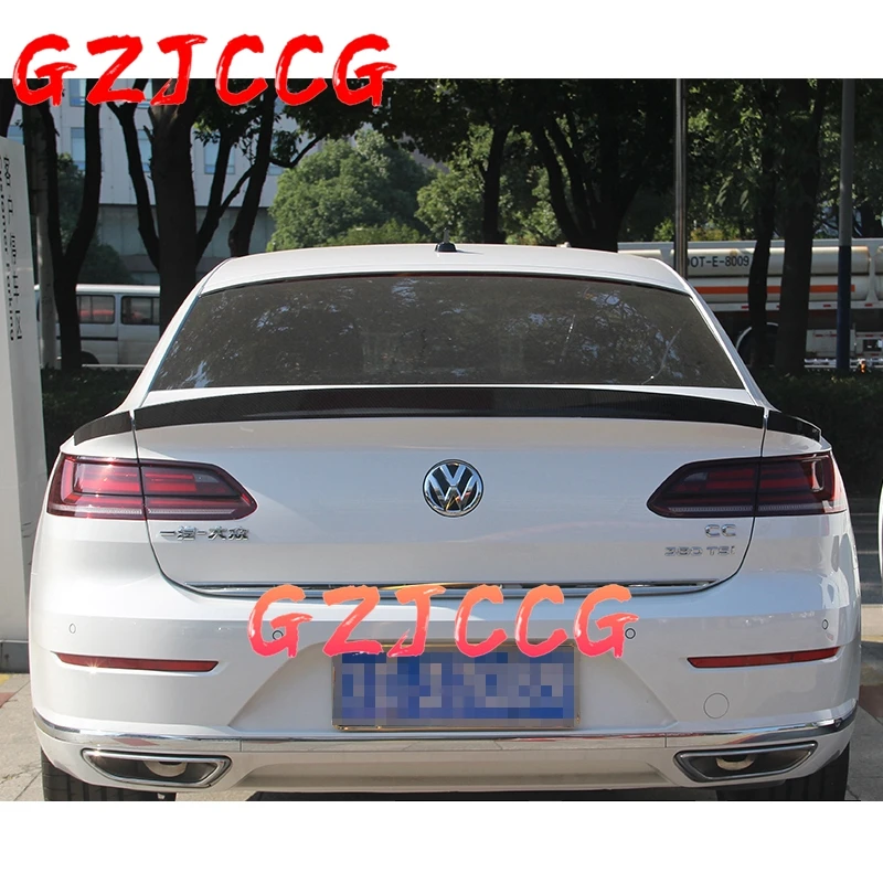 

2019 New Passat CC spoiler three-stage ABS pseudo carbon fiber color rear roof spoiler lip wing for Volkswagen Passat CC spoiler