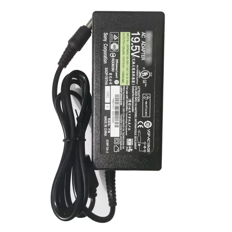 Baru 19.5V 3.08A 60W 6.5*4.4MM Power Adapter Kompatibel untuk Sony VGP-AC19V26 ACDP-002 LCD TV 32-42 Inch Charger