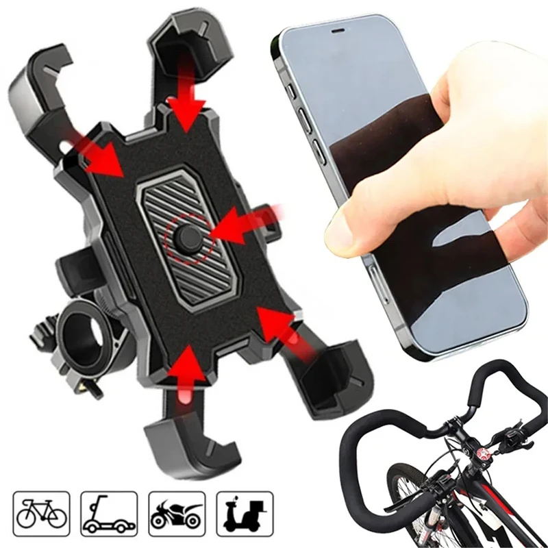 Bike Phone Holder Motorcycle Stand Bicycle 360 Degrees Rotatable Navigation Support Security Bracket For iPhone Samsung Xiaomi