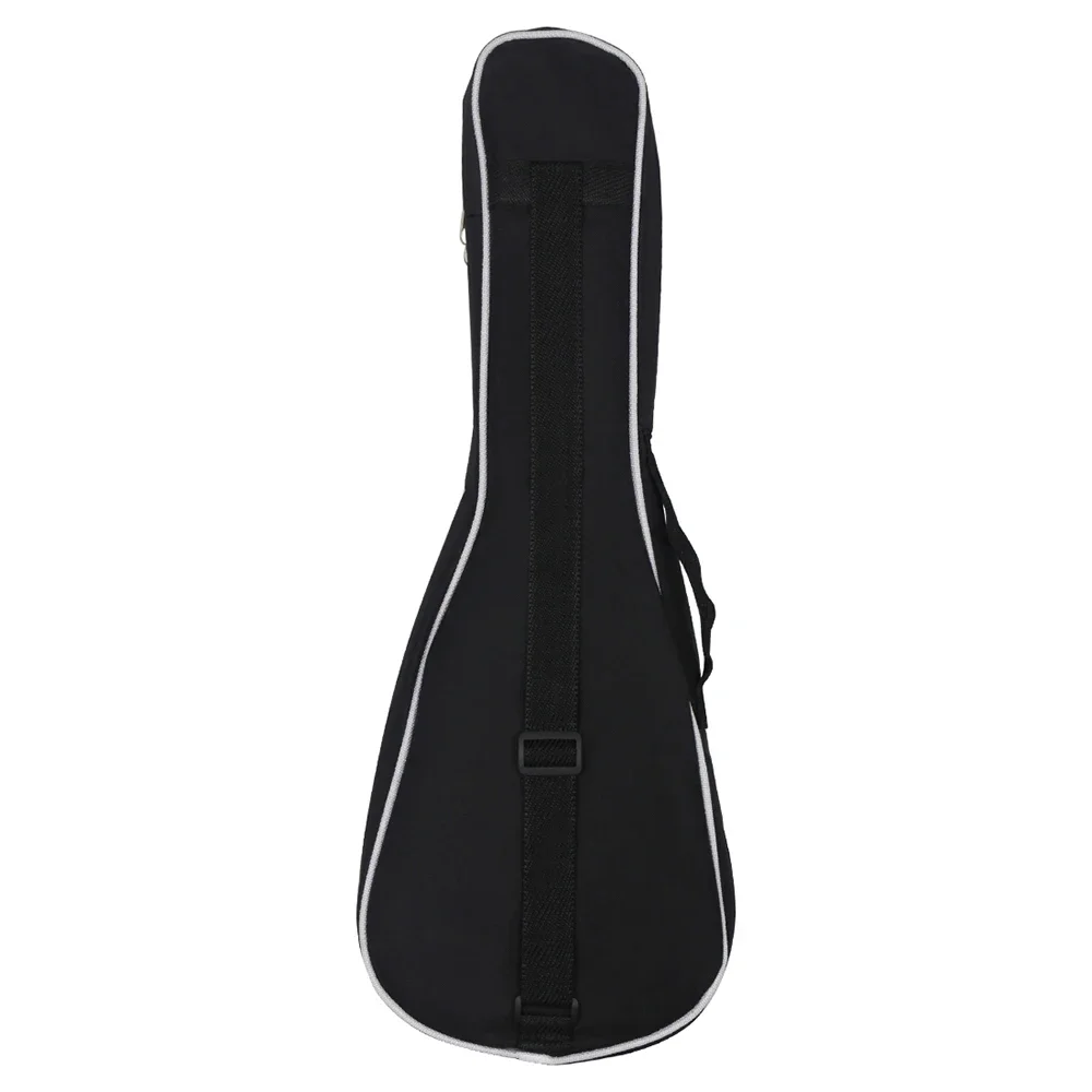 23 Inch Padded Ukulele Bag White Trimmed Black Portable Hawaii Four String Guitar Case Thickened Storage Oxford Cloth Backpack